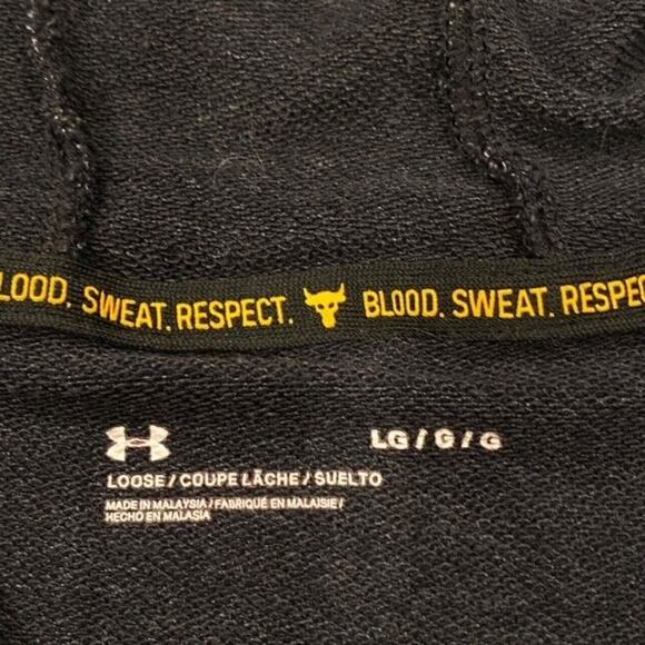 Under Armour Oversized Sweatshirt Womens Size Large Black Loose Hoodie Cropped - Picture 9 of 12